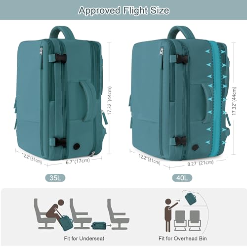Sinaliy Travel Backpack for Men, 40L Carry On Backpack, 17 Inch Laptop Backpack, Waterproof Backpack, College Bookbag, Person Item Flight Approved Trave Bag for Women - Image 3