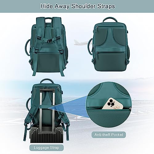 Sinaliy Travel Backpack for Men, 40L Carry On Backpack, 17 Inch Laptop Backpack, Waterproof Backpack, College Bookbag, Person Item Flight Approved Trave Bag for Women - Image 4