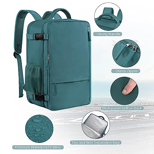 Sinaliy Travel Backpack for Men, 40L Carry On Backpack, 17 Inch Laptop Backpack, Waterproof Backpack, College Bookbag, Person Item Flight Approved Trave Bag for Women - Image 5