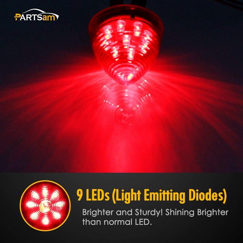 Partsam 10Pcs 2" Red Beehive LED Marker Lights - Image 3