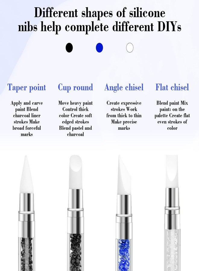 YQQYG 3PCS Silicone Nail Brush, Dual Tipped Nails Carving Tool, Rhinestone Nail Art Sculpture Pen, Nail Design 3D Nail Gel Art Tools for Sculpting Gel Shaping Nail Foil Drawing - Image 2