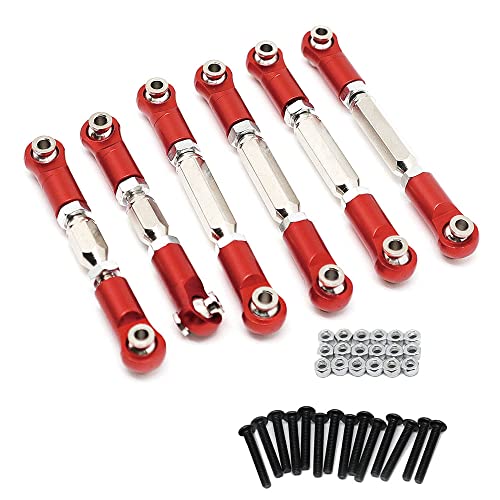 YoyoHobby 6pcs Adjustable Turnbuckles Camber Links Steering Links for Arrma 3S Vorteks Senton Granite Big Rock Typhon Upgrade Parts (Red) - Image 1