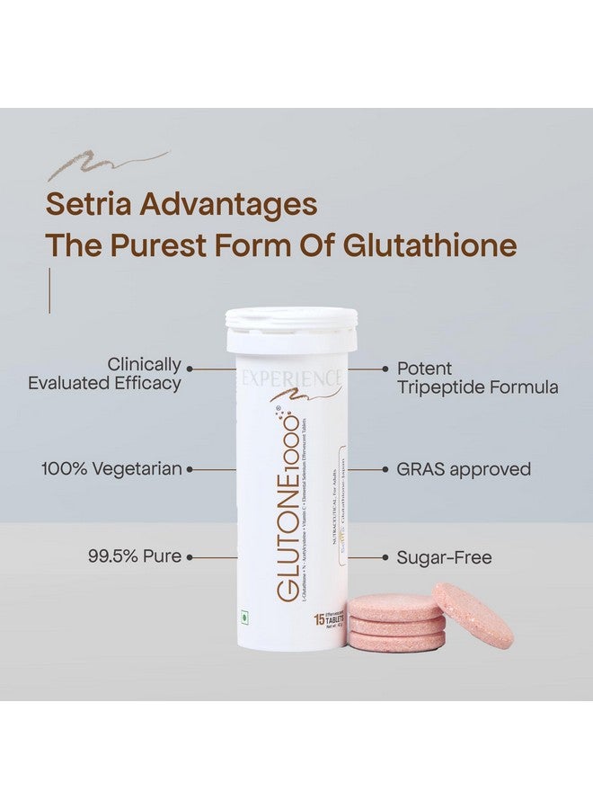 GLUTONE Glutone 1000 & Escor-Z Combo Pack| Setria L-Glutathione, Vitamin C Effervescent Tablets| Healthy Skin| Pack of 15 (1) + 20 (1) Tablets (Orange Flavour) - Image 4