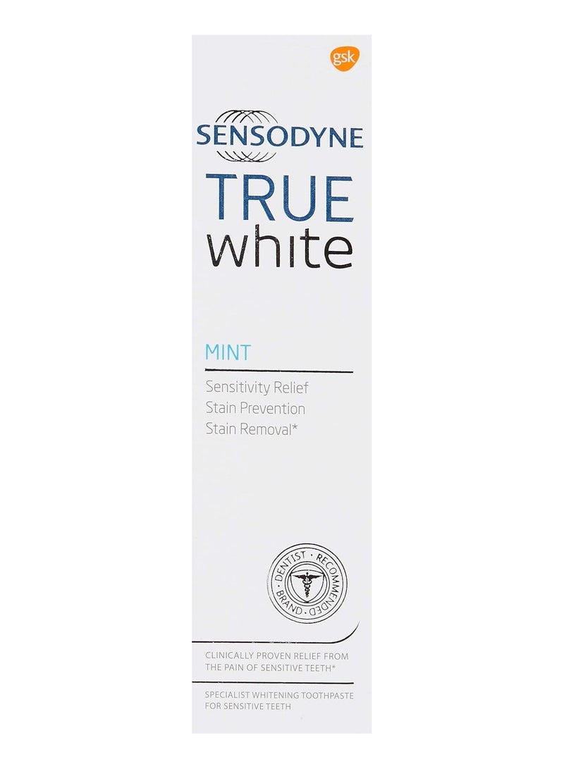 Sensodyne True White Mint Toothpaste 75ml pack of 2 - Image 2