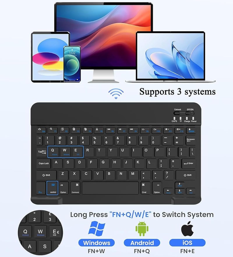 آرترابيت 【عربي إنجليزي】حقيبة لوحة مفاتيح لجهاز Huawei MatePad SE 11 بوصة 2026/2024، مع فأرة بلوتوث لاسلكية، لوحة مفاتيح مغناطيسية قابلة للفصل لجهاز MatePad SE 11 بوصة، بلوتوث قابل للشحن، تعديل بثلاث زوايا - Image 3
