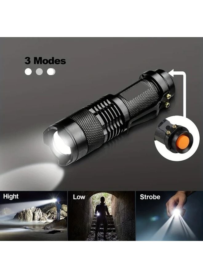 4pcs LED Mini Flashlight Adjustable 3 Modes Handheld Tactical Light For Camping - Image 3