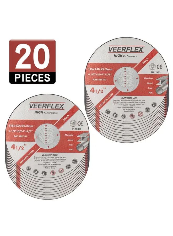 20pcs 4.5 Inch Heavy Duty Cutting Discs For Metal Plastic Wood Grinder - Image 2