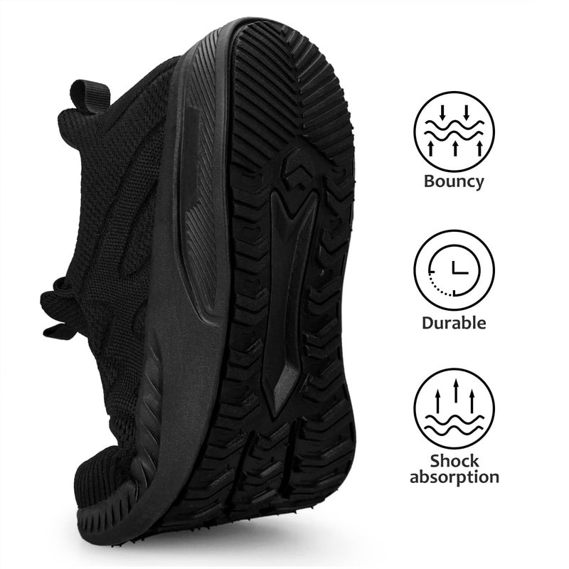 Feethit Womens Running Shoes Tennis Walking Shoes Slip on Sneakers Lightweight Gym Shoes for Workout Work Travel Athletic Black Size 7.5 - Image 5