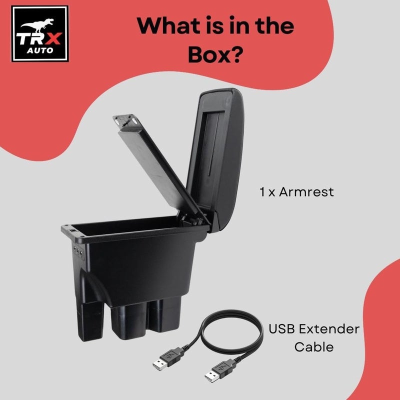  تي ار اكس اوتو صندوق تخزين بمسند ذراع مبطن بطبقتين من TRX AUTO لسيارة Suzuki Jimny 2019–2024 مع 3 منافذ USB وإضاءة داخلية - Image 4