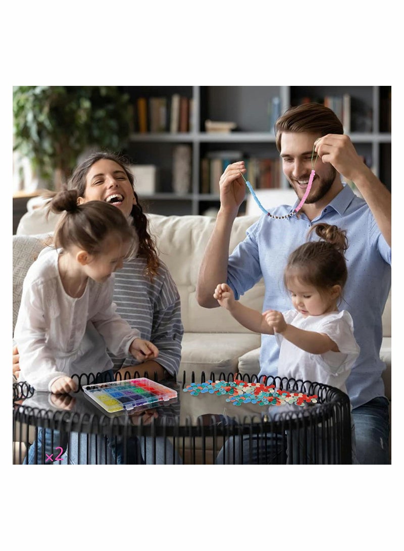 كاست ويف 5800 قطعة 6 مم 24 لونًا من خرز الأقراص من البوليمر المسطح لصنع المجوهرات والأساور والقلائد بنفسك - Image 4