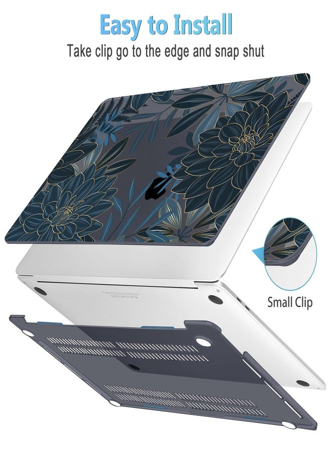 Mektron for MacBook Air 13 Case A1466/A1369 (2010-2017 Release), Snap-on Plastic Hard Shell Cover for MacBook Air 13.3 inch with Keyboard Cover, Dahlia Flower C035 - Image 3