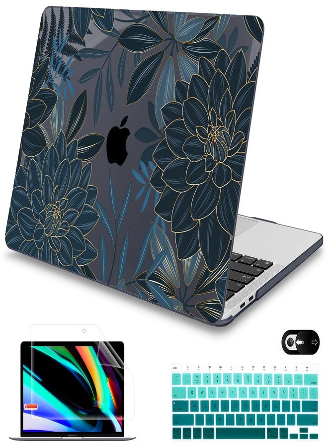 Mektron for MacBook Air 13 Case A1466/A1369 (2010-2017 Release), Snap-on Plastic Hard Shell Cover for MacBook Air 13.3 inch with Keyboard Cover, Dahlia Flower C035 - Image 1