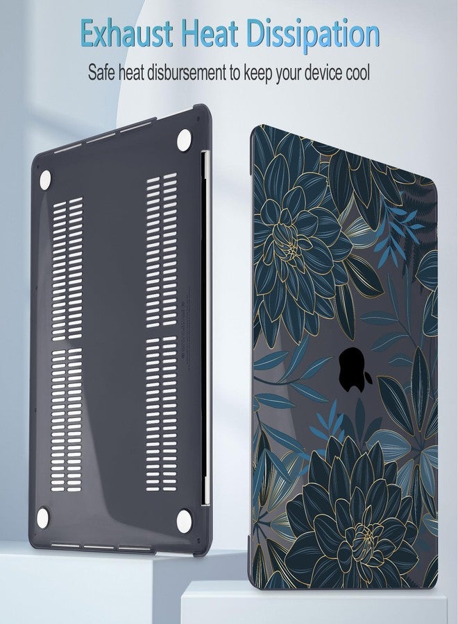 Mektron for MacBook Air 13 Case A1466/A1369 (2010-2017 Release), Snap-on Plastic Hard Shell Cover for MacBook Air 13.3 inch with Keyboard Cover, Dahlia Flower C035 - Image 5