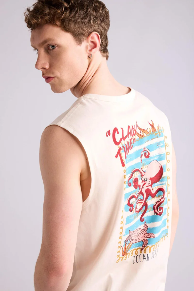 100% Cotton Back Printed Tank Top
