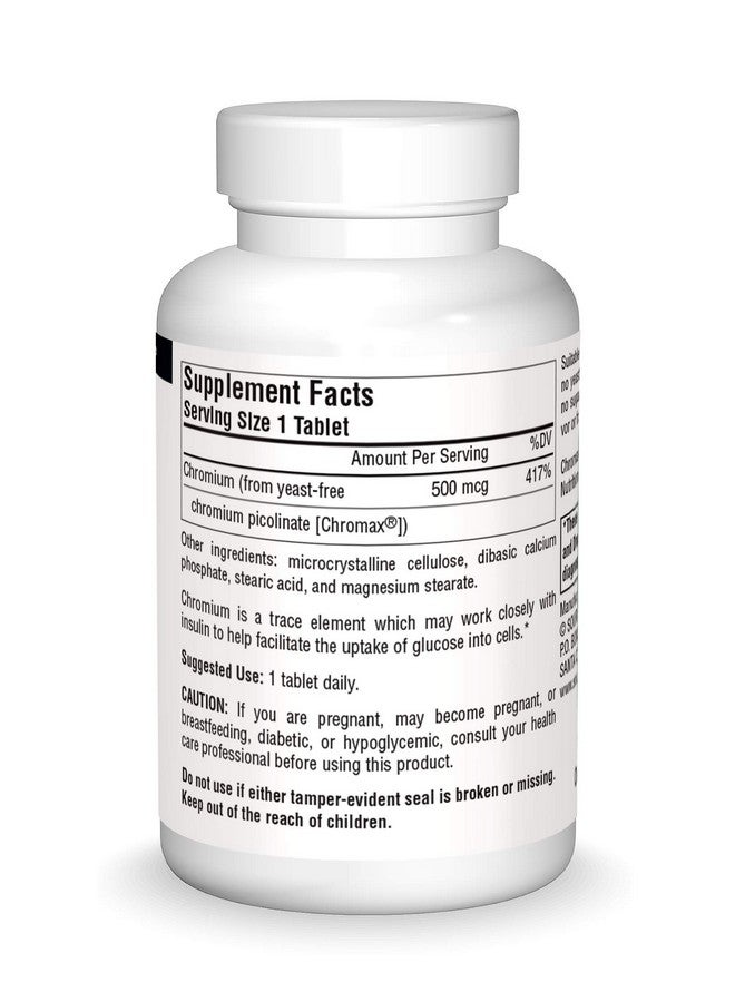 Source Naturals Ultra Chromium Picolinate 500 mcg Yeast-Free Dietary Supplement - 60 Tablets - Image 3
