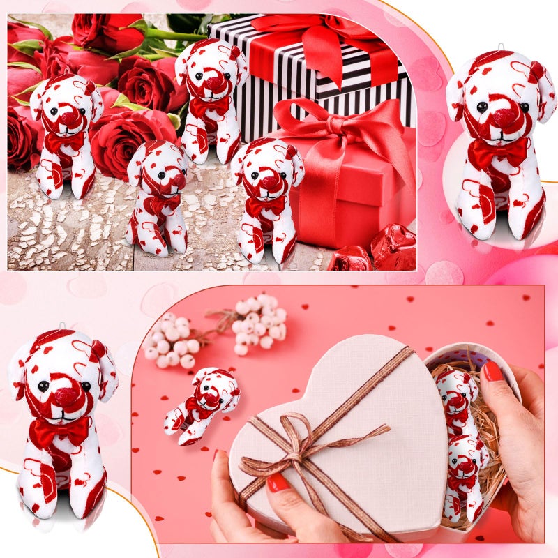 Haull 18 Pcs Valentine Heart Shaped Stuffed Animals Dogs Bulk Gifts 4" Mini Plushies Soft Small Cute Dogs Toys for Kids Adults Party Favors Home - Image 4