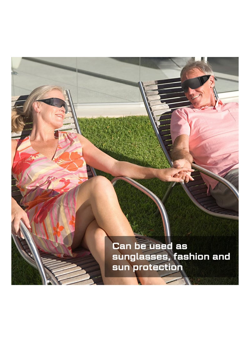 Cobest 4 Pairs of UV Resistant Safety Glasses - Protective Eyewear for Tanning, Red Light Therapy, and Lab Use - Comprehensive Eye Protection with Stylish Black Design. - Image 3