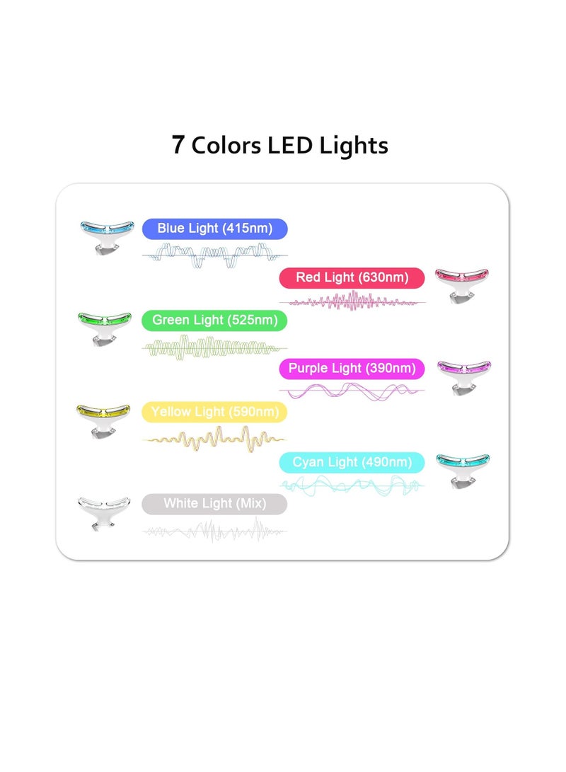 general 7 in 1 Multifunctional Facial Massager, Red Light Therapy for Face, Beauty Skin Care Tool for Face and Neck, Portable Facial Massager for Wrinkles and Skin Care-White - Image 3