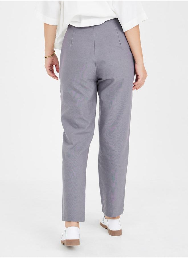 Styli - High Rise Crop Length Tapered Trouser - Image 1