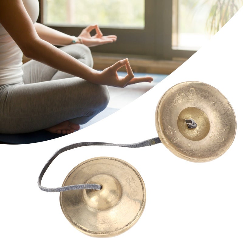 Tibetan Cymbals: 7-Metal Brass Handcraft With Auspicious Symbols - Strong Sound Penetration Handcraft Tingsha for Yoga Meditation Sound Therapy Religious Ceremonies Gift Giving - Image 3