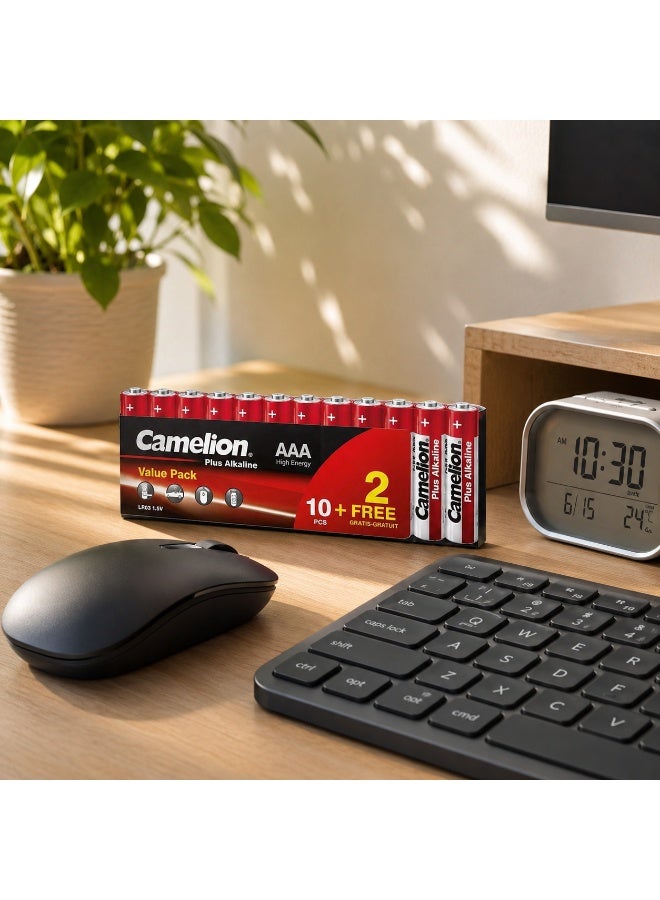 Camelion AAA Alkaline Batteries 12 Pack (10+2 Free), Long Lasting Triple A Batteries for Household Electronics - Image 4