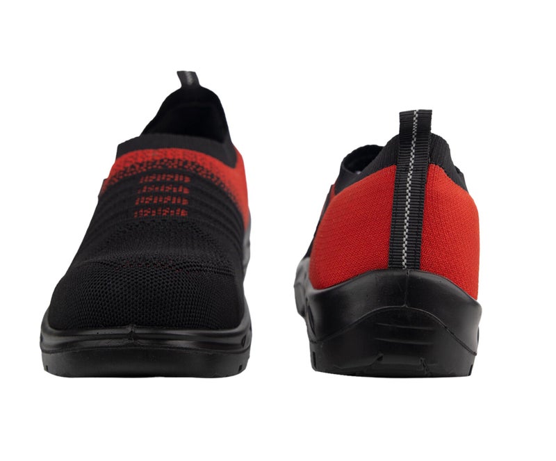 KARAM Flytex FS202 Safety Shoes for Men | Sporty Design, Lightweight with Single Density | Antistatic, Antislip, Oil & Heat Resistant with Fiber Toe | Red & Black | Size-07 - Image 5