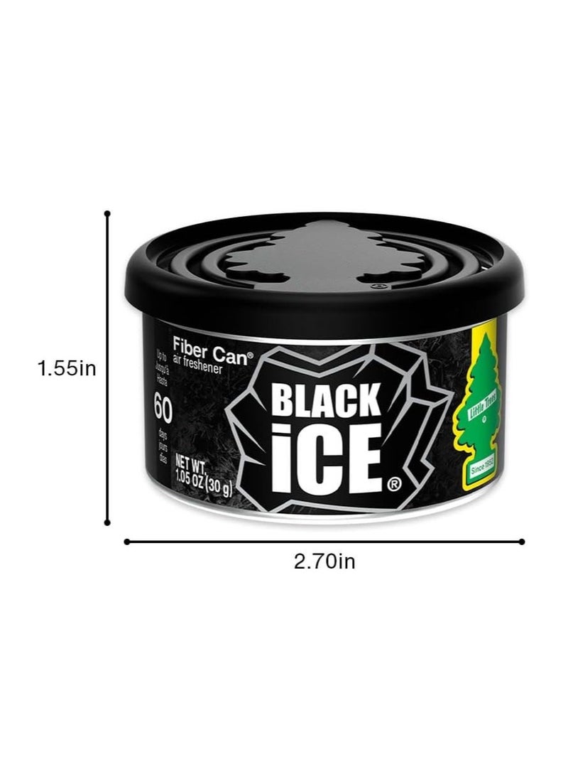 LITTLE TREES - Little Trees Fiber Car Air Freshener with Adjustable Lid for Desired Strength for Auto or Home - Black Ice, 4 Pack - Image 1