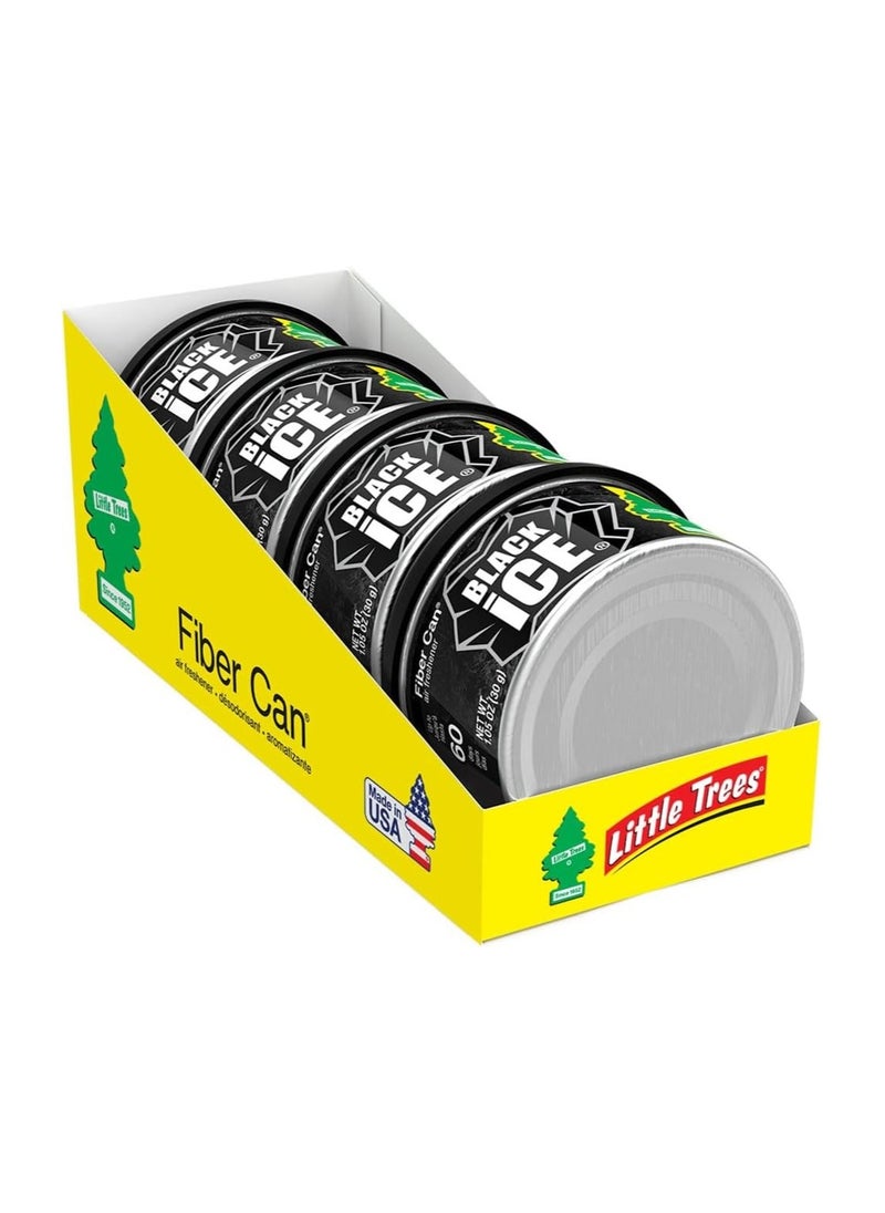 LITTLE TREES - Little Trees Fiber Car Air Freshener with Adjustable Lid for Desired Strength for Auto or Home - Black Ice, 4 Pack - Image 1