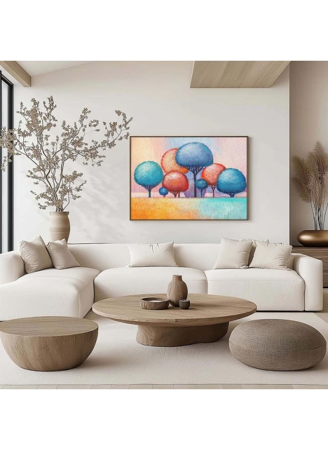 Home Gallery - Abstract Framed Portrait of colorful trees 120x80 - Image 1