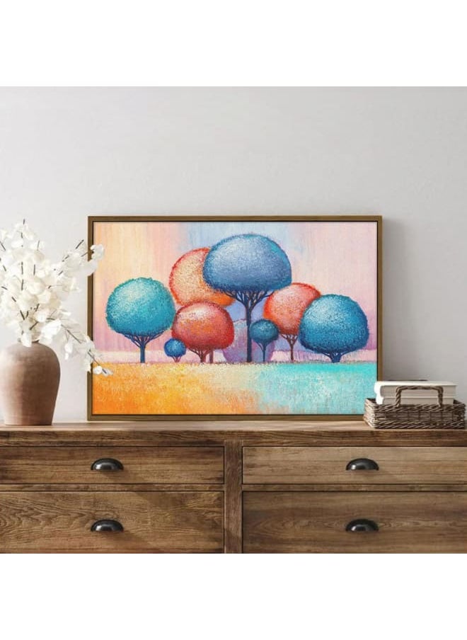 Home Gallery - Abstract Framed Portrait of colorful trees 120x80 - Image 1
