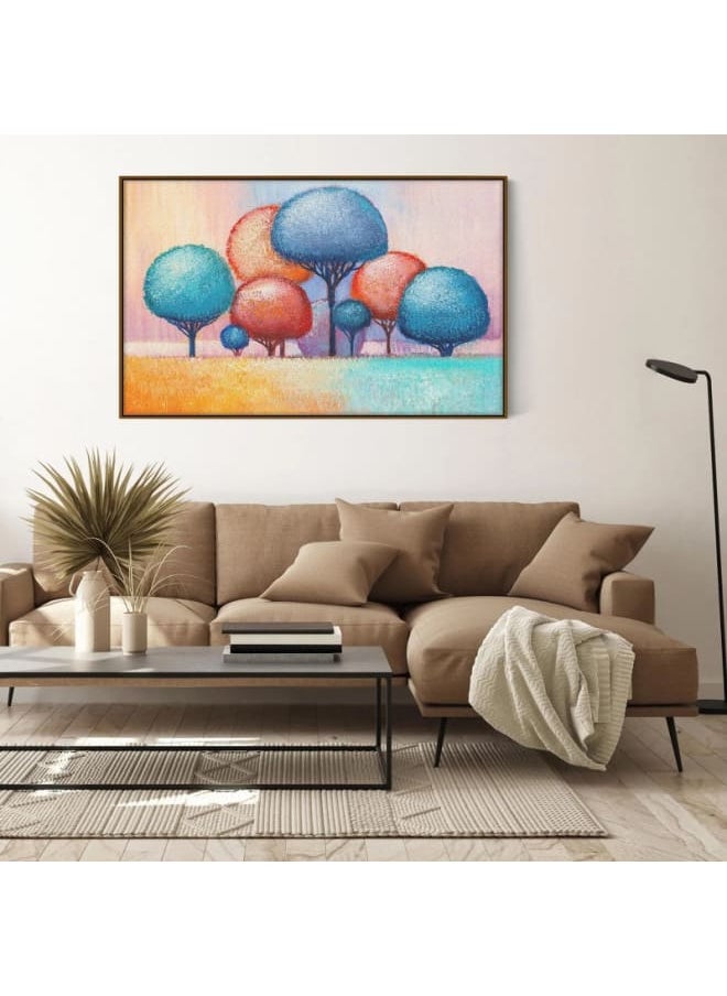 Home Gallery - Abstract Framed Portrait of colorful trees 120x80 - Image 1