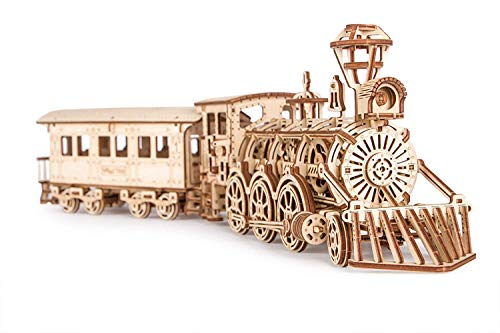 Wood Trick Wooden Toy Train Set with Railway - 34x7″ - Locomotive Train Toy Mechanical Model Kit - 3D Wooden Puzzles for Adults to Build - Engineering DIY Models for Adults to Build - Image 3