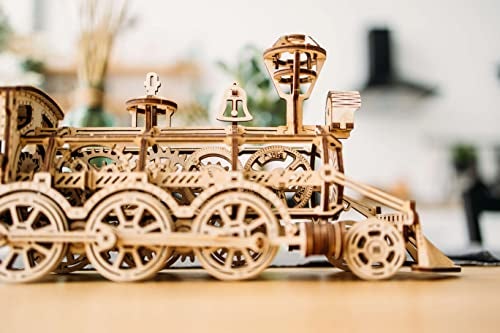 Wood Trick Wooden Toy Train Set with Railway - 34x7″ - Locomotive Train Toy Mechanical Model Kit - 3D Wooden Puzzles for Adults to Build - Engineering DIY Models for Adults to Build - Image 4