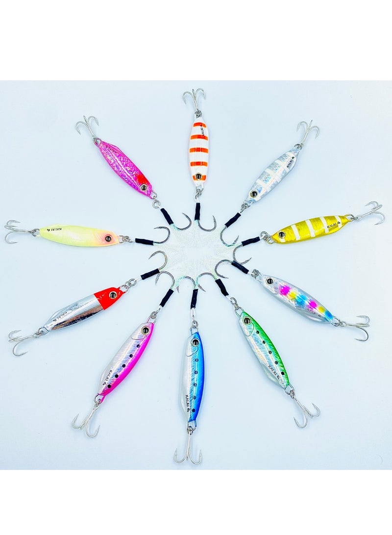 oakura Kaiju Silver Pink Jig Set - 20G Weights, Extra Sharp Bkk Hook, 10 Mesmerizing Colors - Lightweight Gear For Epic Fishing Adventures - Image 3
