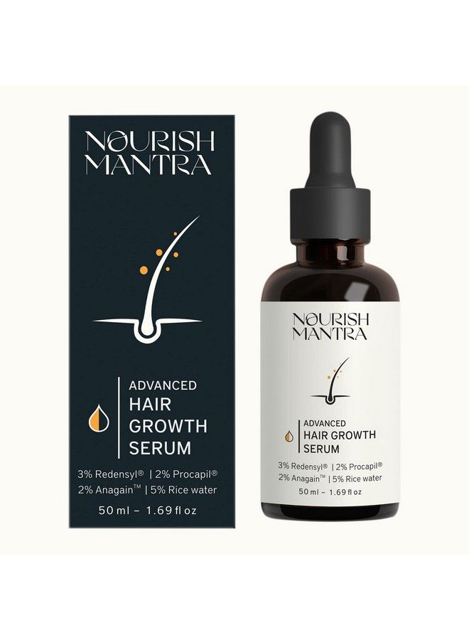 NOURISH MANTRA Advanced Hair Growth Serum/For Women & Men/Made With Redensyl Anagain Procapil & Rice Water/For Hair Fall/Hair Thinning & For All Hair Types (50 Ml) - Image 2