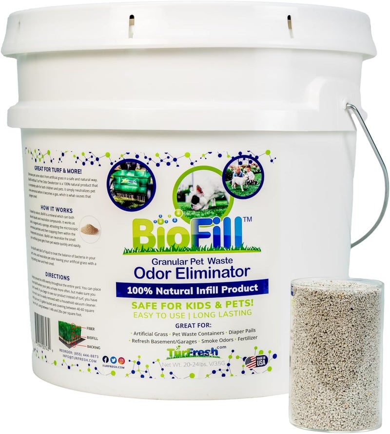 BioFill BioTurf Granular Turf Infill – Naturally Derived Turf Deodorizer for Pet Urine and Poop, Yard Odor Eliminator for Artificial Grass – Safe for Pets, Kids & Outdoor Use – 3.5 Gallon Pail - Image 4