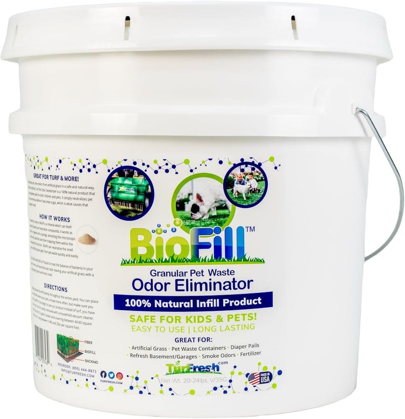 BioFill BioTurf Granular Turf Infill – Naturally Derived Turf Deodorizer for Pet Urine and Poop, Yard Odor Eliminator for Artificial Grass – Safe for Pets, Kids & Outdoor Use – 3.5 Gallon Pail - Image 2