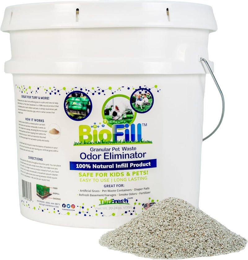 BioFill BioTurf Granular Turf Infill – Naturally Derived Turf Deodorizer for Pet Urine and Poop, Yard Odor Eliminator for Artificial Grass – Safe for Pets, Kids & Outdoor Use – 3.5 Gallon Pail - Image 1