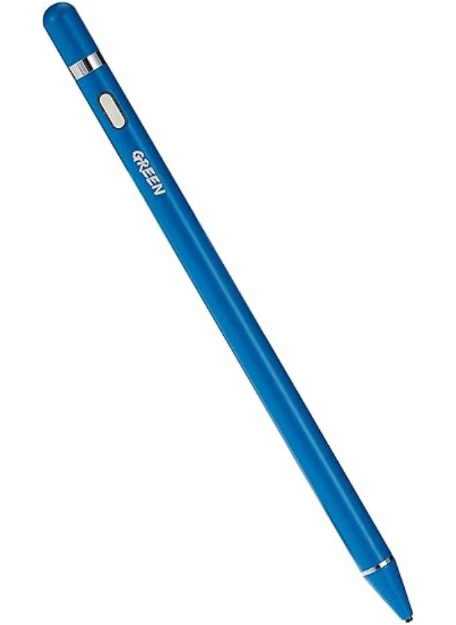 GREEN LION - Touch Pen 100mAh, 1.45mm Soft Fine Tip, Built in Micro USB Charging, Easy to Use Touch Stylus Pen For iOS/Andriod Phones, iPad, Tablets - Blue - Image 1
