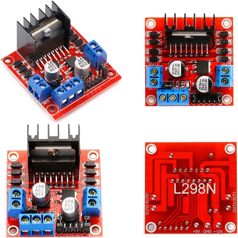 AiTrip 4 PACK L298N Motor Drive Controller Board DC Dual H-Bridge Robot Stepper Motor Control and Drives Module for Arduino Smart Car Power Compatible with Arduino UNO MEGA R3 Mega2560 - Image 2