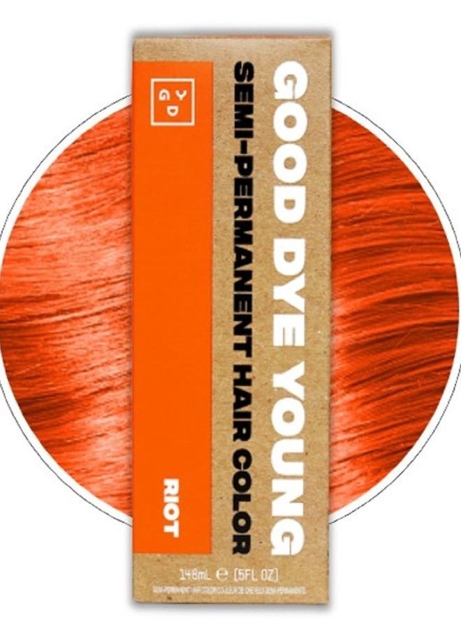 Good Dye Young Semi Permanent Orange Hair Dye (Riot) – UV Protective Temporary Hair Color Lasts 15-24+ Washes – Conditioning Orange Hair Dye  - Image 1
