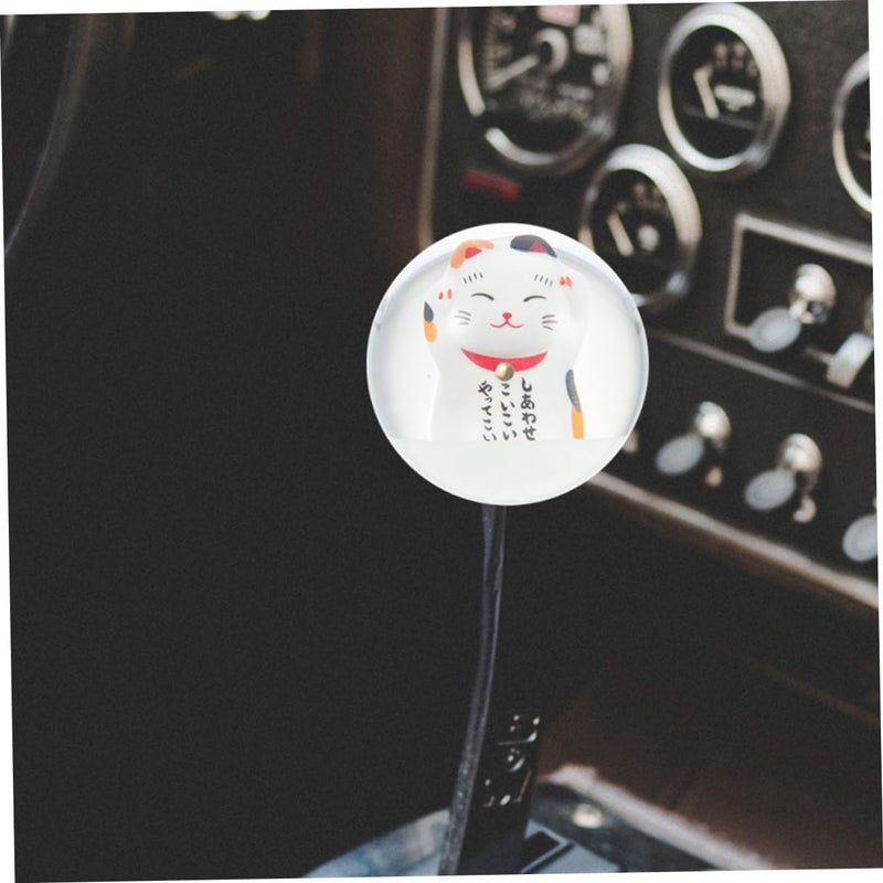 BESTonZON Car Shift Knob Manual Gear Lever Stick Handle Lucky Cat Decorative Vehicle Gear Shift Knob Replacement for Universal Cars - Image 5
