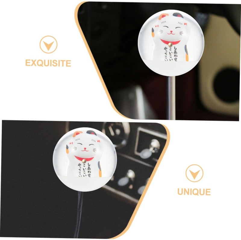 BESTonZON Car Shift Knob Manual Gear Lever Stick Handle Lucky Cat Decorative Vehicle Gear Shift Knob Replacement for Universal Cars - Image 3