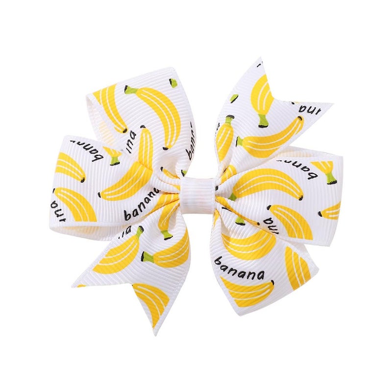 BBTDIN Baby Girls Banana Bow Hair Clips - Kids Girls Fruits Bowknot Hair Clips BBG94 (A1-White Bow) - Image 2