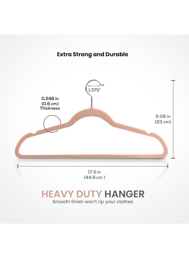 BLOOMING TIME Non-Slip Velvet Hangers Suit Hangers Ultra Thin Space – Non-Slip Velvet Closet Hangers with 360° Swivel Hook, Ultra-Thin Space-Saving Design, Heavy-Duty (Holds Up to 10 lbs) for Coats, Jackets, Shirts, Dresses & Pants - Image 2