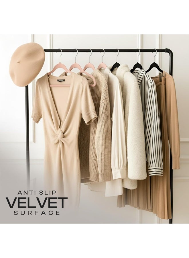 BLOOMING TIME Non-Slip Velvet Hangers Suit Hangers Ultra Thin Space – Non-Slip Velvet Closet Hangers with 360° Swivel Hook, Ultra-Thin Space-Saving Design, Heavy-Duty (Holds Up to 10 lbs) for Coats, Jackets, Shirts, Dresses & Pants - Image 5