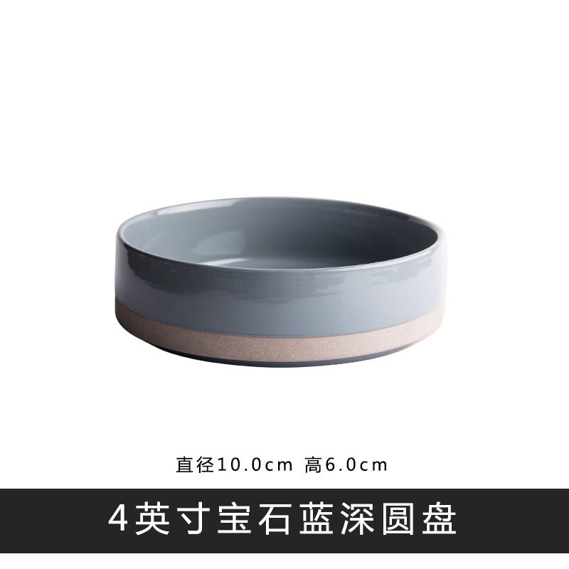 Korean Ceramic Dinnerware Set Dinner Plate Bowl Wooden Mug - Image 1