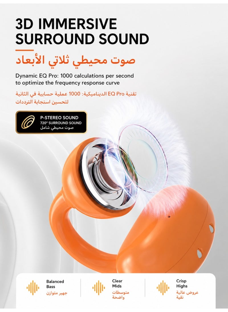 Cooyee سماعات أذن لاسلكية بتصميم مشبك، بلوتوث 6.0، مفتوحة الأذن، للرياضة والعمل والاستخدام اليومي - Image 4