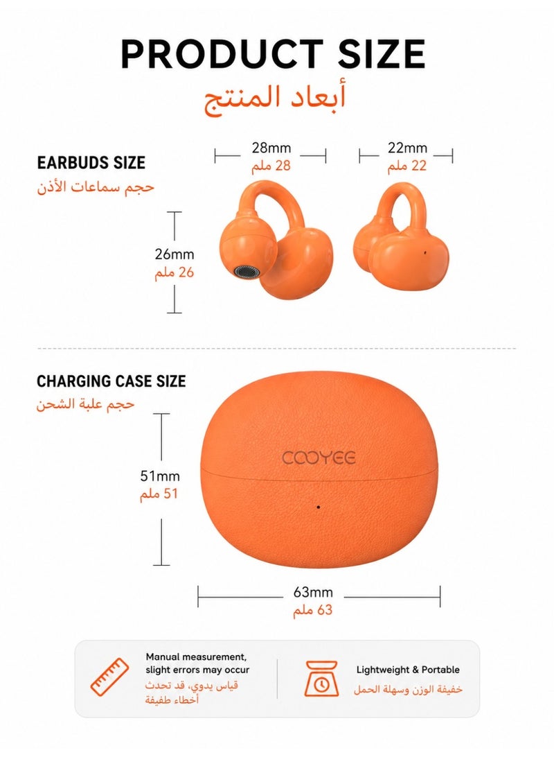 Cooyee سماعات أذن لاسلكية بتصميم مشبك، بلوتوث 6.0، مفتوحة الأذن، للرياضة والعمل والاستخدام اليومي - Image 2