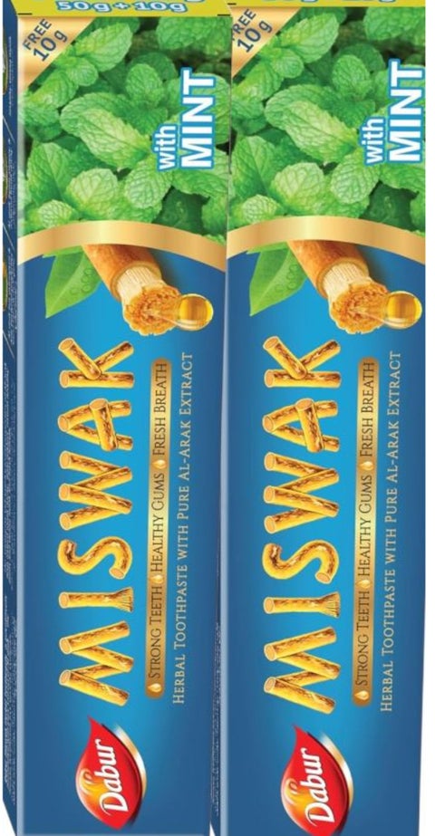 Dabur Miswak Mint Toothpaste 50Gm+10Gm Free